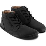 Dámske Členkové topánky čiernej farby z nubukovej kože na široké nohy šnurovacie 
