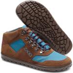 Vysoké turistické topánky modrej farby zo semišu na zimu 