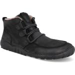 Pánske Členkové topánky čiernej farby zo zamatu šnurovacie na zimu 