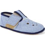 Detské Barefoot topánky pegres modrej farby z plátna na suchý zips 