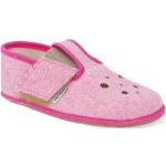 Detské Barefoot topánky pegres ružovej farby z plátna na suchý zips v zľave 