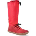 Detské Barefoot topánky červenej farby zo semišu vo veľkosti 32 v zľave na zimu 