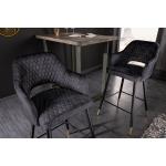 Barové stoličky atracítovej farby v elegantnom štýle z kovu 2 ks balenie 