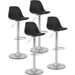 Barové stoličky oceľovo šedej farby v elegantnom štýle z kovu 4 ks balenie v zľave 