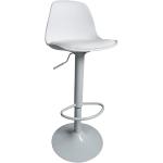 Barové stoličky Kondela bielej farby z kovu s nastaviteľnou výškou v zľave 