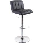 Barové stoličky oceľovo šedej farby v modernom štýle s prešívaným vzorom z kovu s nastaviteľnou výškou 