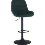 Barové stoličky Kondela tmavo zelenej farby zo zamatu s nastaviteľnou výškou 