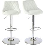 Barové stoličky bielej farby z koženky v zľave 