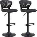 Barové stoličky čiernej farby v modernom štýle s nastaviteľnou výškou 2 ks balenie 