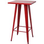 Barové stolíky červenej farby v industriálnom štýle z kovu 