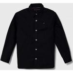 Chlapčenské Detské košele Tommy Hilfiger čiernej farby z bavlny 