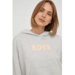 Dámska Designer Jesenná móda HUGO BOSS BOSS sivej farby z bavlny s kapucňou na zimu 