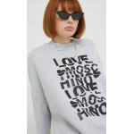 Dámska Designer Jesenná móda Moschino Love Moschino sivej farby z bavlny na zimu 