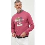 Pánska Jesenná móda Pepe Jeans ružovej farby z bavlny na zimu 