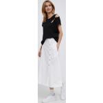 Dámske Designer Áčkové sukne DKNY bielej farby z bavlny s dĺžkou: Maxi v zľave 