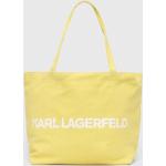 Dámske Designer Veľké kabelky Karl Lagerfeld žltej farby z bavlny 
