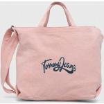 Dámske Shopper kabelky Tommy Hilfiger TOMMY JEANS ružovej farby z bavlny 