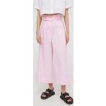 Dámske Culottes nohavice PINKO ružovej farby voľné z bavlny vo veľkosti M 