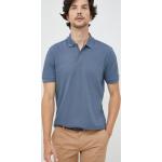 Pánske Designer Polo tričká HUGO BOSS BOSS modrej farby z bavlny 