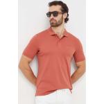 Pánske Designer Polo tričká Calvin Klein oranžovej farby z bavlny vo veľkosti XXL 