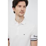 Pánske Polo tričká Tommy Hilfiger bielej farby z bavlny 