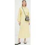 Dámske Designer Dlhé šaty BY MALENE BIRGER BIO žltej farby z bavlny Oversize s dĺžkou: Maxi udržateľná móda 