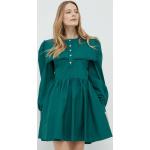 Dámske Mini šaty Custommade BIO zelenej farby z bavlny vo veľkosti M udržateľná móda 