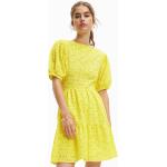 Dámske Mini šaty Desigual Desigual žltej farby z bavlny v zľave 