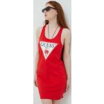 Dámske Mini šaty Guess červenej farby z bavlny vo veľkosti XS v zľave 