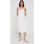 Dámske Letné šaty Lee Cooper bielej farby z bavlny s dĺžkou: Pod kolená 