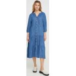 Dámske Letné šaty LEVI´S modrej farby z bavlny vo veľkosti XS s dĺžkou: Pod kolená 