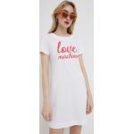 Dámske Designer Denné šaty Moschino Love Moschino bielej farby v ležérnom štýle z bavlny vo veľkosti M 