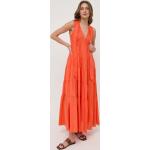 Dámske Dlhé šaty MAX & CO. oranžovej farby z bavlny vo veľkosti M s dĺžkou: Maxi 