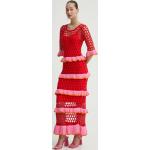 Dámske Dlhé šaty NEVER FULLY DRESSED červenej farby z bavlny vo veľkosti XXXL s dĺžkou: Maxi 