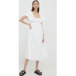 Dámske Áčkové šaty Notes du Nord bielej farby z bavlny vo veľkosti M s dĺžkou: Pod kolená 