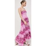 Dámske Dlhé šaty PINKO ružovej farby z bavlny vo veľkosti M s dĺžkou: Maxi v zľave 