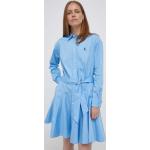 Dámske Designer Mini šaty Ralph Lauren Polo Ralph Lauren modrej farby z bavlny vo veľkosti L v zľave 