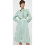 Dámske Letné šaty Tommy Hilfiger zelenej farby z bavlny vo veľkosti L s dĺžkou: Pod kolená 