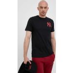 Pánske Tričká s potlačou 47 Brand čiernej farby z bavlny s motívom New York Yankees 