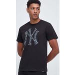 Pánske Tričká s potlačou 47 Brand čiernej farby z bavlny s motívom New York Yankees 