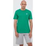 Pánske Polo tričká adidas Originals zelenej farby z bavlny v zľave 