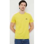 Pánske Tričká s potlačou ALPHA INDUSTRIES INC. žltej farby z tričkoviny 