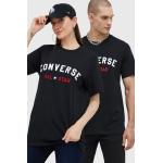 Pánske Tričká s potlačou Converse čiernej farby z bavlny vo veľkosti XS v zľave 