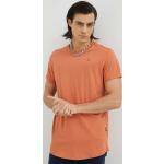 Pánske Polo tričká G-Star Raw BIO oranžovej farby s jednofarebným vzorom z bavlny udržateľná móda 