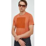 Pánske Tričká s potlačou G-Star Raw BIO oranžovej farby z bavlny udržateľná móda 