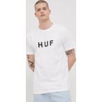 Bavlnené tričko HUF biela farba, s potlačou