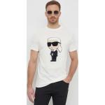 Pánske Designer Polo tričká Karl Lagerfeld béžovej farby z bavlny vo veľkosti XXL 