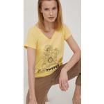 Dámske Tričká s potlačou Lee Cooper žltej farby z bavlny vo veľkosti L v zľave 