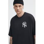 Pánske Tričká s potlačou NEW ERA čiernej farby z bavlny s motívom New York Yankees v zľave 