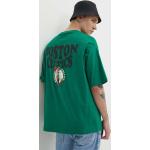 Pánske Tričká s potlačou NEW ERA zelenej farby z bavlny s motívom Boston Celtics 